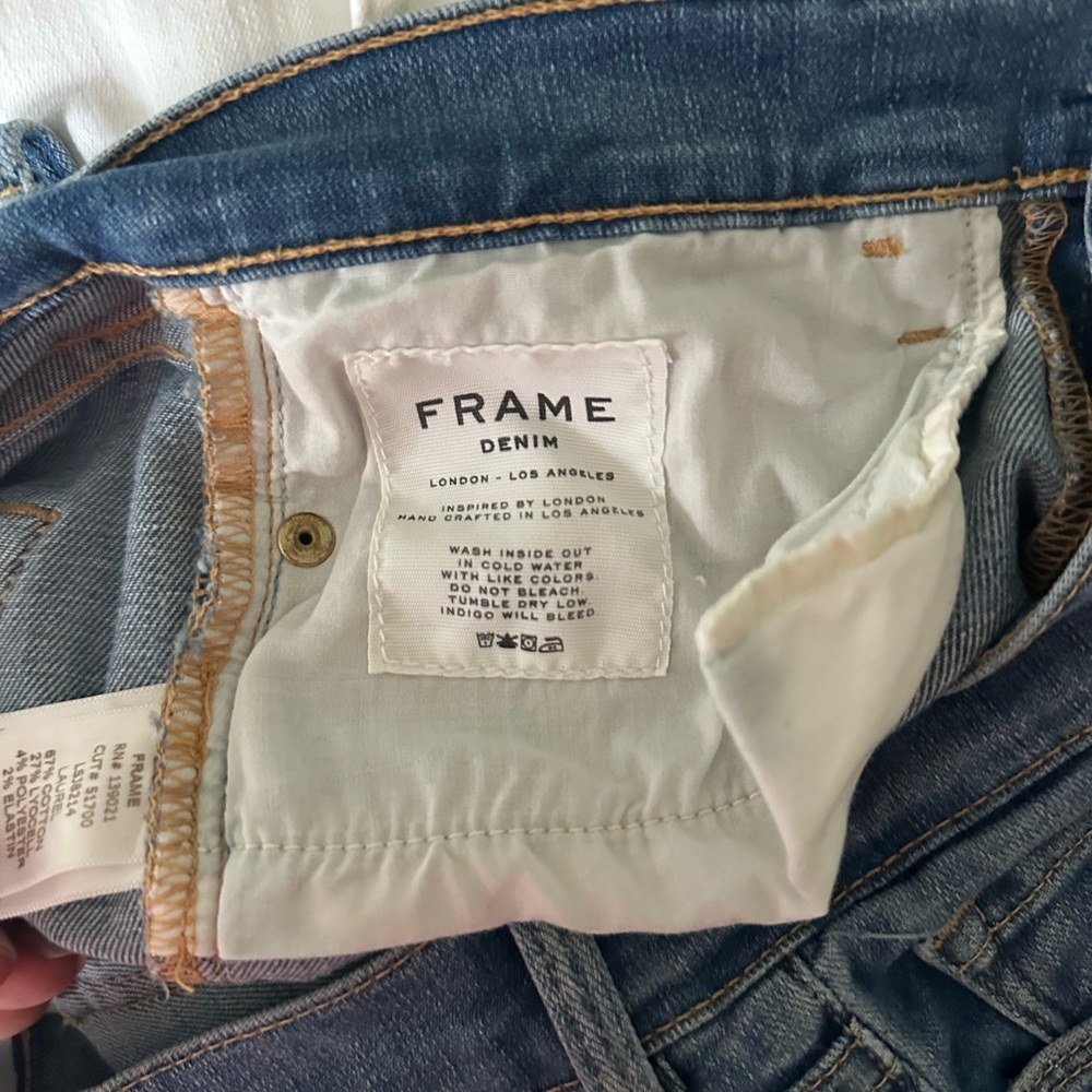 Frame Le Skinny de Jeanne Ripped Distressed Crop Jeans - Picture 7 of 7